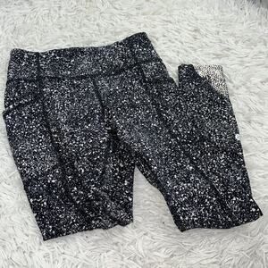 Lululemon Tight Stuff Tight II Splatter White Black / Black